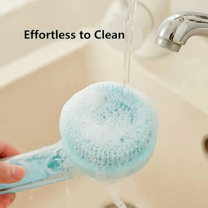 2026 Upgraded 2-In-1 Pet Bath Brush with Soap Dispenser, 8 × 3 × 4 In, Soft Silicone Grooming & Shedding Comb for Dogs and Cats, Gentle Massage Scrubber for Easier Bathing and Cleaner Coats