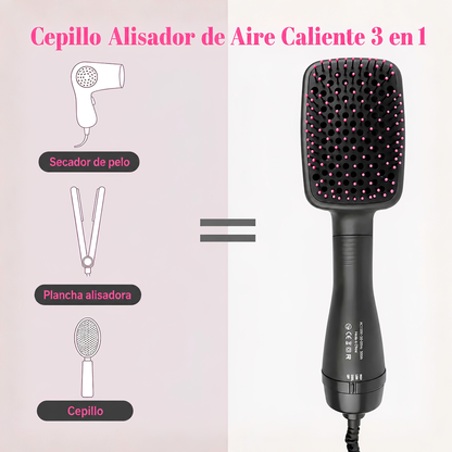 Cepillo Secador Iónico 3 en 1 | Cabello Liso y Sin Frizz